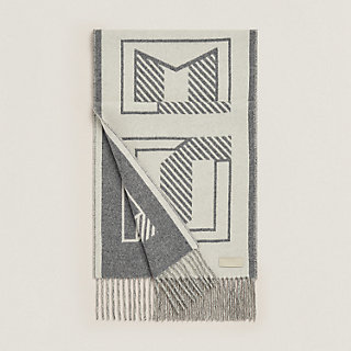 カシミアマフラー《レトル・オ・カレ》 - グレー | Hermès - エルメス